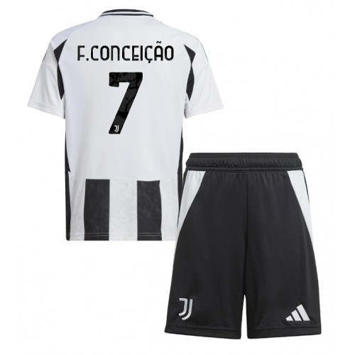 Fotballdrakt Barn Juventus Francisco Conceicao #7 Hjemmedraktsett 2024-25 Kortermet (+ Korte bukser)